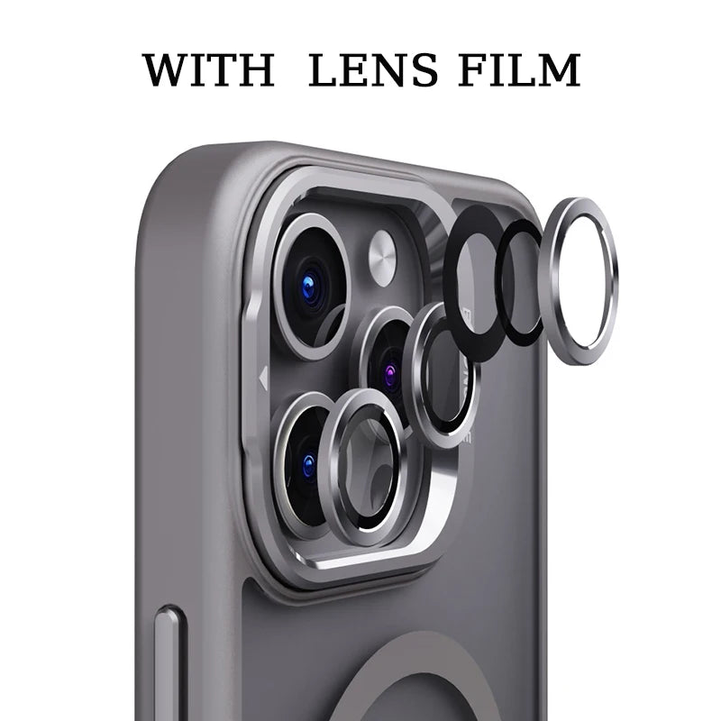 Metal Lens holder Magnetic Phone Case