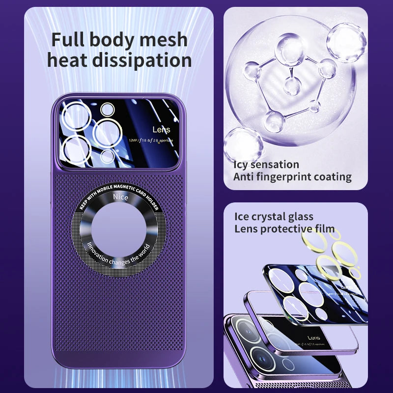 Latest Titanium Ultra-thin Ice Sense Cooling Mesh Phone Case
