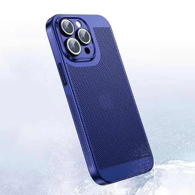 Latest Titanium Ultra-thin Ice Sense Cooling Mesh Phone Case For iPhone