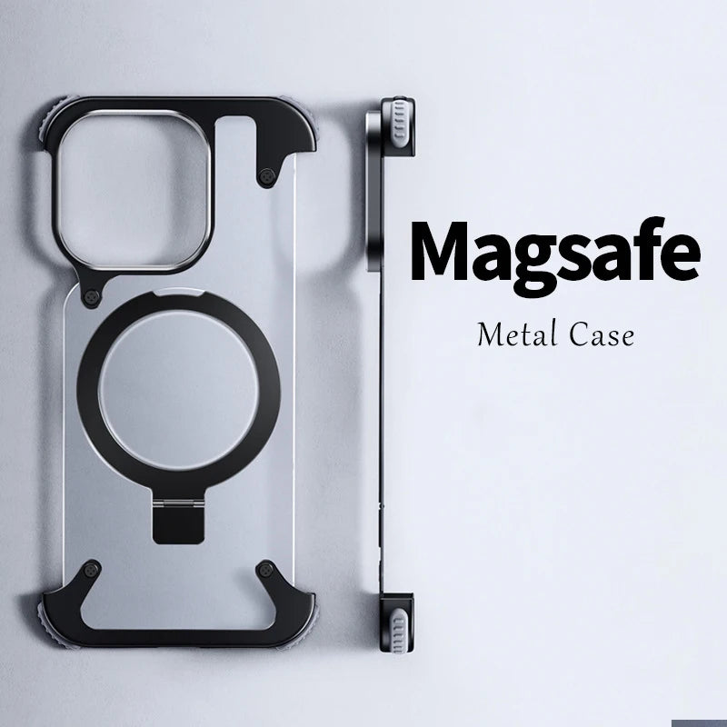 Aluminum Magnetic Stand Rimless Phone Case